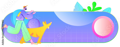 People exercising healthy running vector internet operation illustration
