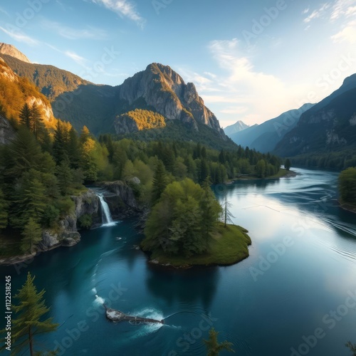 Plitvicka jezera national park River landscapes Ultra realistic Photorealistic landscape photographywater travel sky beautiful tourism outdoor photo