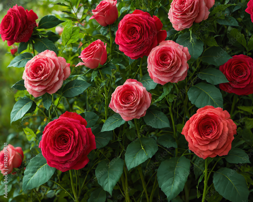 Fototapeta premium vibrant_rose_bush