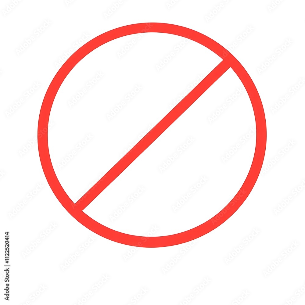 Prohibited Sign on White Background, generative ai Prohibited Sign on White Background, generative ai