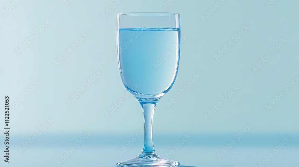 Obraz premium Sparkling Water in Elegant Glass Refreshing Drink Clean Pure Crystal Clear