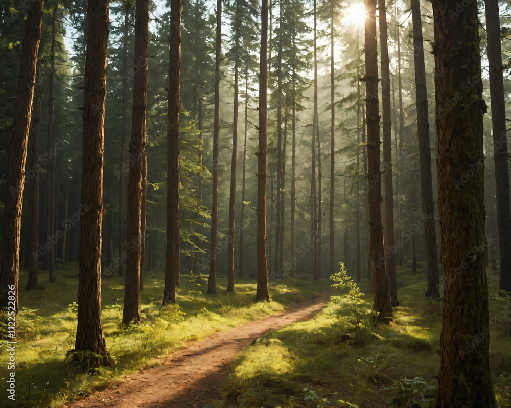 Obraz premium serene woodland path