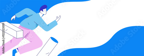 People exercising healthy running vector internet operation illustration
