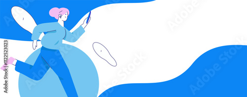 People exercising healthy running vector internet operation illustration
