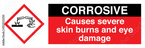 50 ISO 7010 Prohibition GHS Chemicals Label and Hazard Corrosive Causes severe skin burns and eye damage