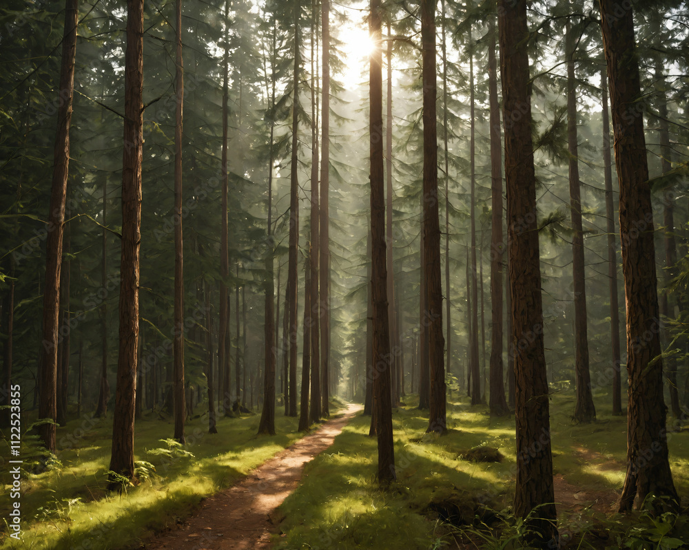 Obraz premium serene forest path