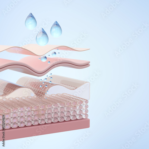 Foto Hyaluronic or collagen penetrating deep into skin layers