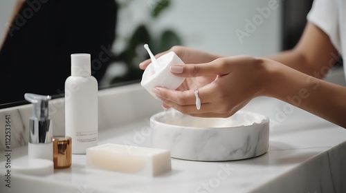 Wallpaper Mural Woman Applying Creamy White Facial Product Torontodigital.ca