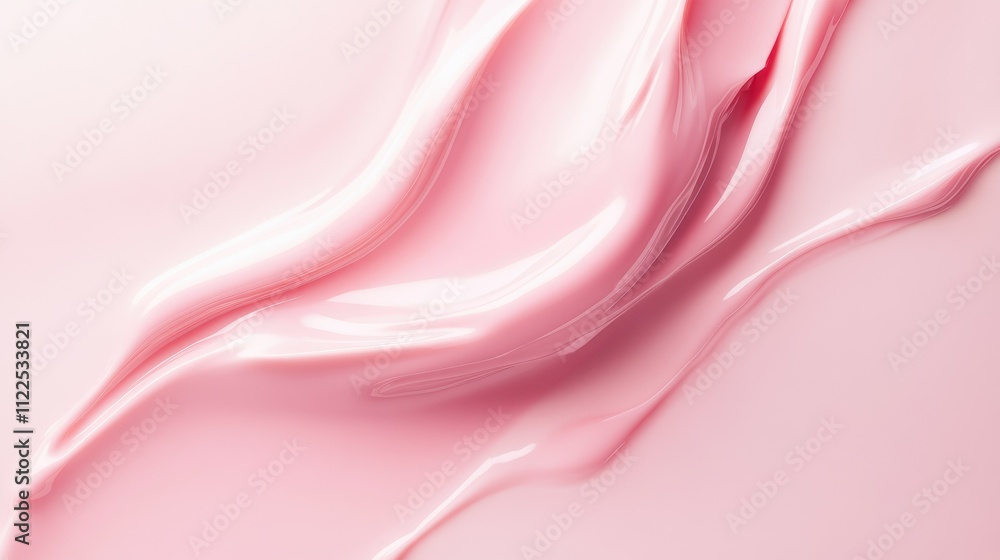 Obraz premium Smooth, glossy pink texture resembling a cream or lotion, ideal for beauty products.