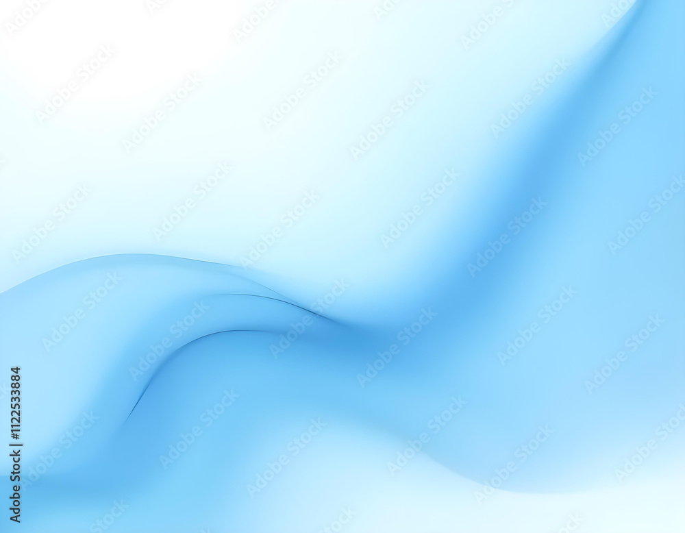 Obraz premium Elegant blue abstract wavy lines cascading down a glossy white background, producing a feeling of elegance and sophistication 4