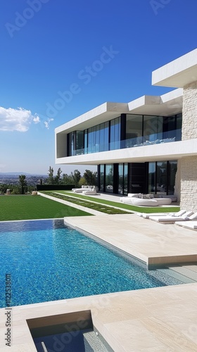 Wallpaper Mural A Modern Luxury Villa Featuring an Amazing Infinity Pool and Stunning Scenic View Torontodigital.ca