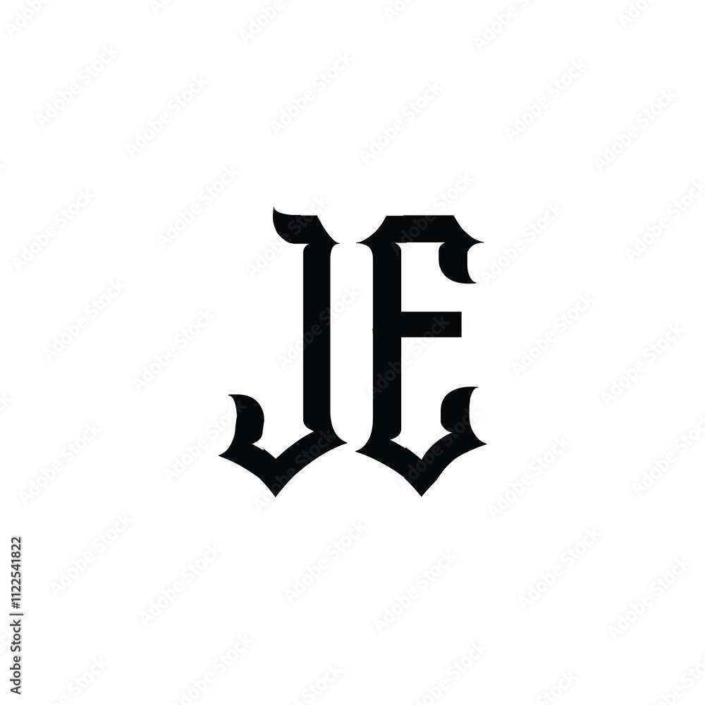 JE monogram logo design letter text name symbol monochrome logotype alphabet character simple logo JE monogram logo design letter text name symbol monochrome logotype alphabet character simple logo