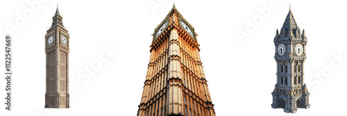 Set of A The Ben tower in Big isolated on Transparent PNG format Background.