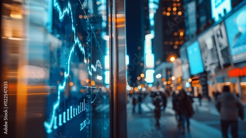 Wallpaper Mural Close-up of digital screen showing downward-trending line graph symbolizing Fed rate cut, surrounded by financial charts and news headlines, key financial indicator visualization. Torontodigital.ca