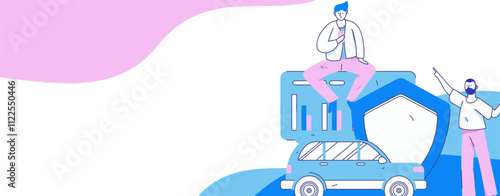 Buy insurance for car flat character vector concept operation illustration
