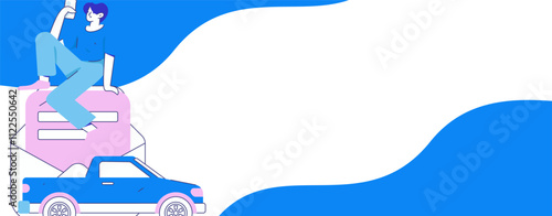 Buy insurance for car flat character vector concept operation illustration

