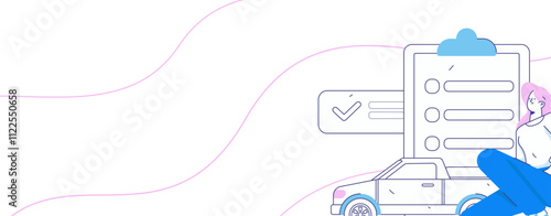 Buy insurance for car flat character vector concept operation illustration

