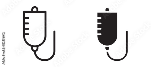 IV bag vector icon set in black color.