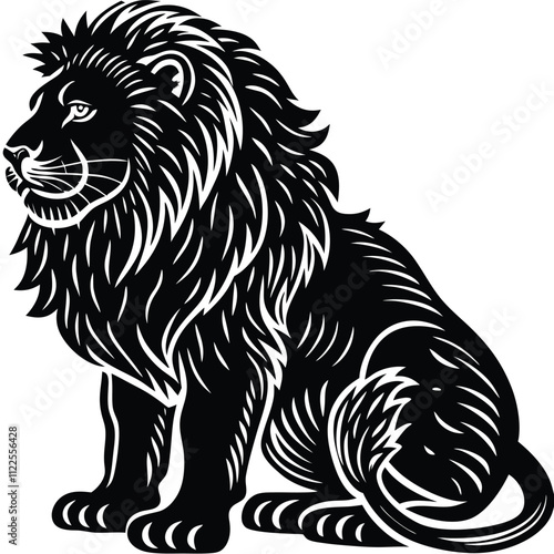 Wallpaper Mural Lion vector silhouette black vector Torontodigital.ca
