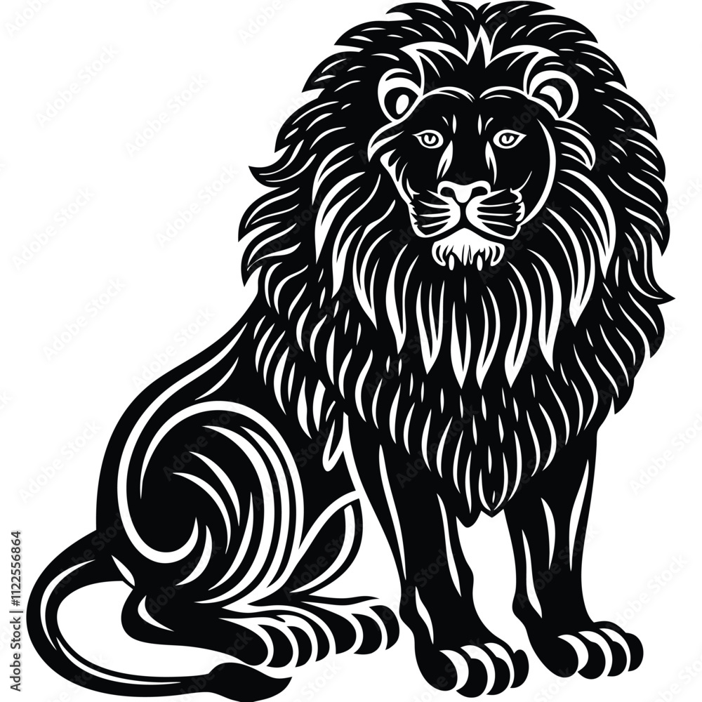 Obraz premium Lion vector silhouette black vector