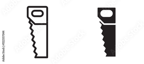 Saw vector icon set in black color.