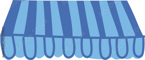 Blue Striped Awning Illustration.