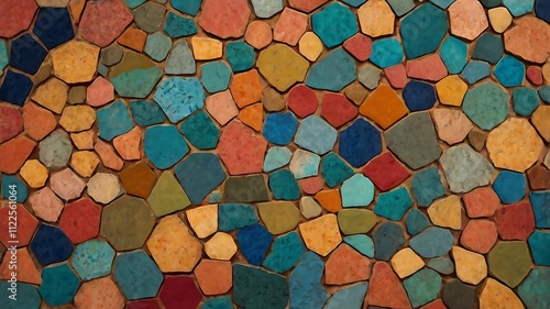 Colorful Stone Mosaic Wall Texture Design