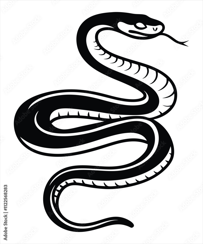 Fototapeta premium Snake silhouette vector illustration