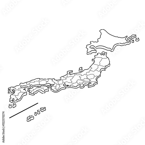 日本地図_アイソメトリックイラスト_02