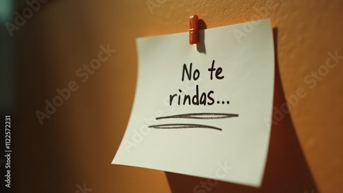 Primer plano de un post-it rojo con la frase 