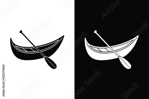 Canoe Transportation Icon. Sleek Glyph Style for Versatile Use