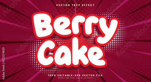 Berry Cake editable text effect template Suitable for sweet food products