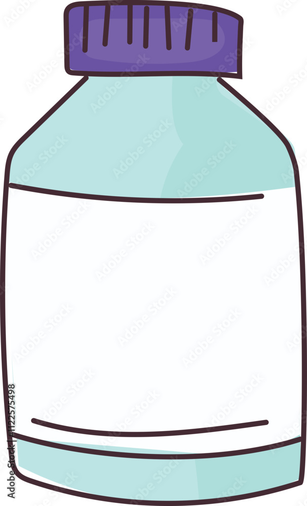 Blue medicine bottle with blank label. Blue medicine bottle with blank label.