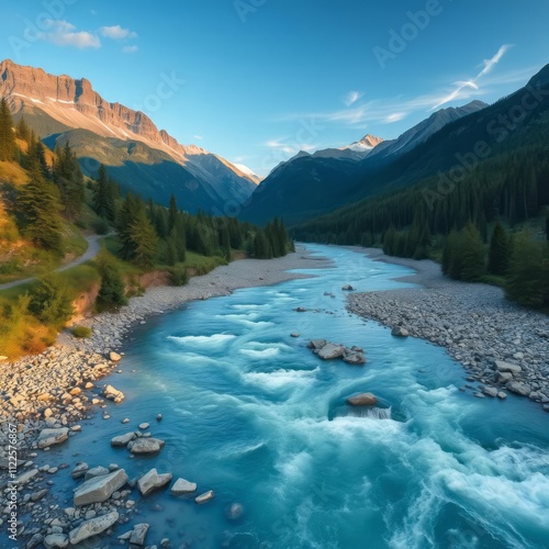 Mountain river River landscapes Ultra realistic Photorealistic landscape photographywater travel sky beautiful tourism outdoor photo