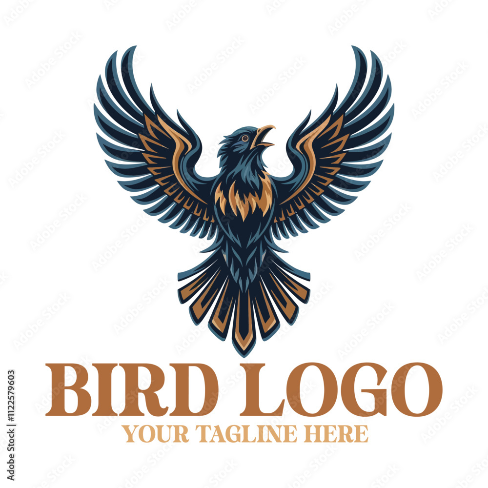 Obraz premium Dynamic Bird Logo Design and Illustration - Perfect for Nature, Wildlife, and Travel Branding | Bird Logo | Animal Logo Illustration | Bird | Logo | Logo Design