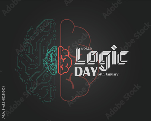 World logic day, good for world logic day celebration. 14 January. flat design. flyer design. flat illustration. Vector illustration. Holiday concept. banner , poster.