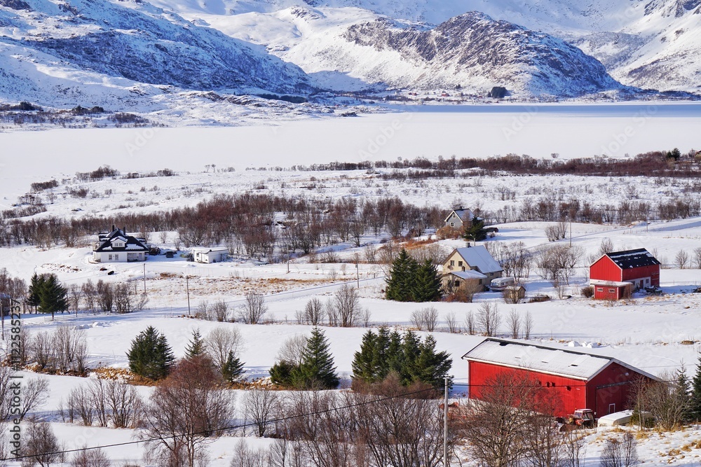 Beautiful town during winter season.