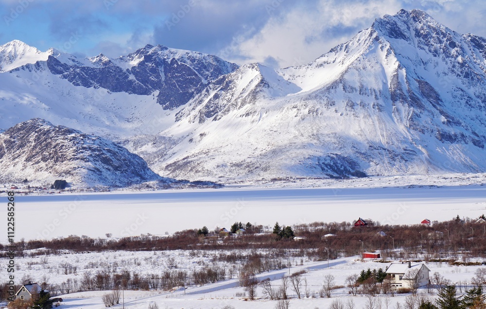 Beautiful snow mountain during winter season.