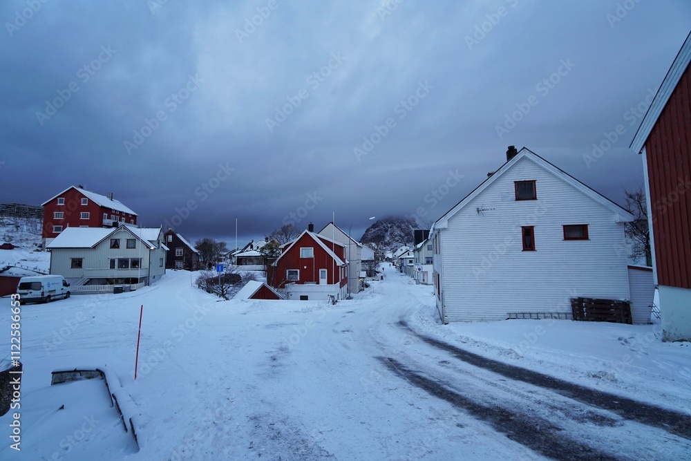 Beautiful town during winter season at Norway.