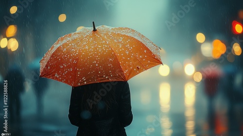 Wallpaper Mural A person walking in the rain with an umbrella, feeling a sense of calm amidst the storm  Torontodigital.ca