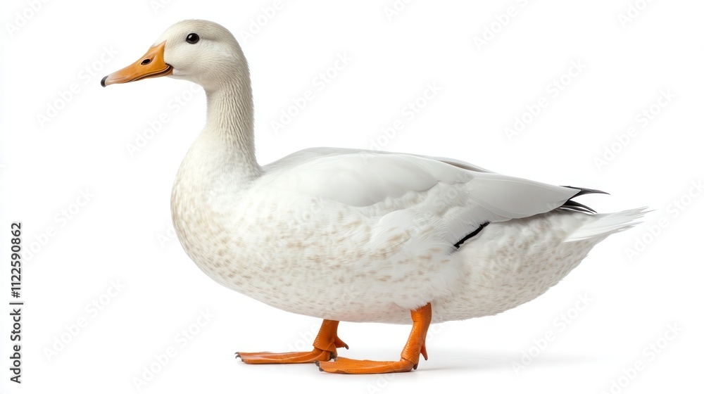 Fototapeta premium White duck standing on white background. (2)
