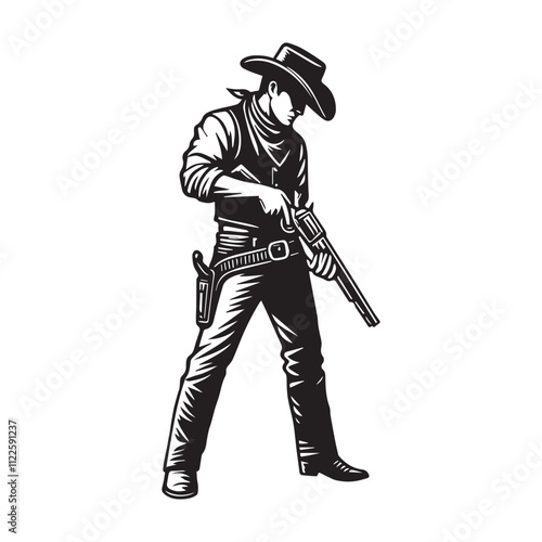 cowboy clipart vector illustration 