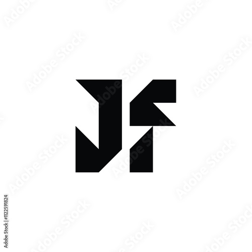 JF monogram logo design letter text name symbol monochrome logotype alphabet character simple logo