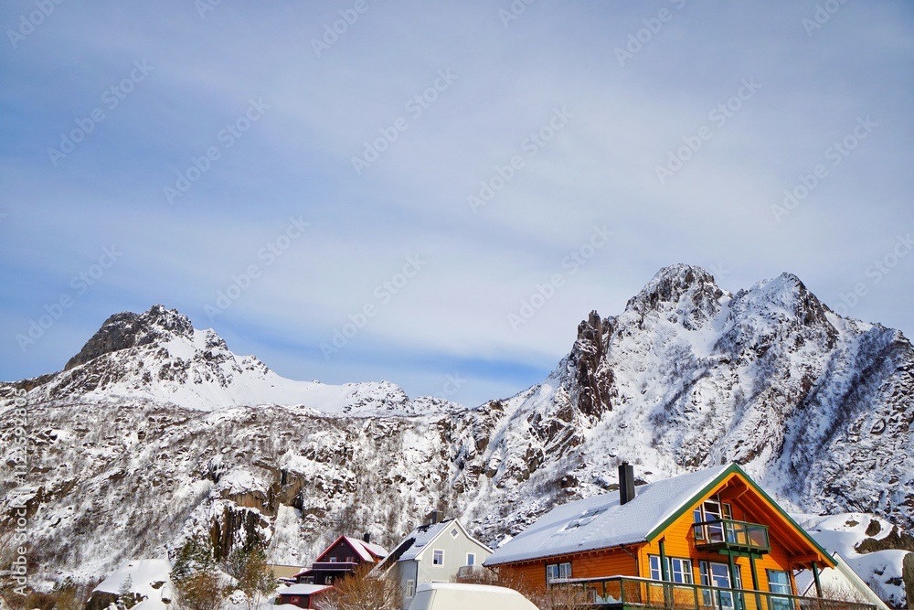 Beautiful fisherman village during winter season at Norway.