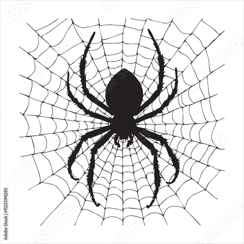 spyder net silhouette vector on white background without spider