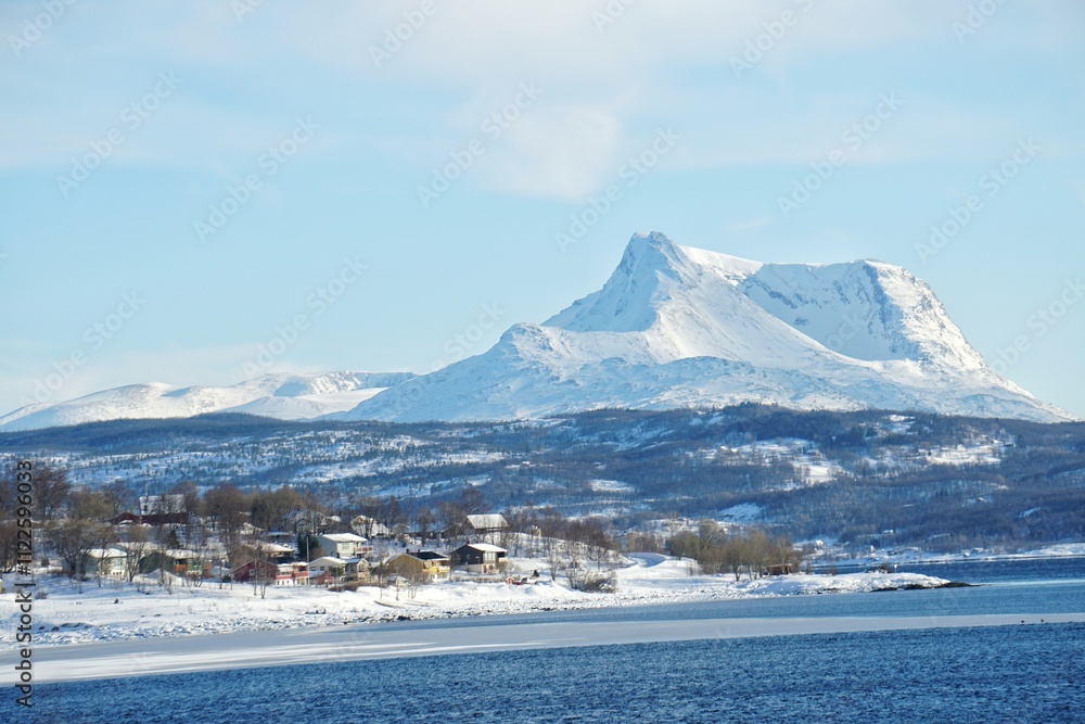 Snow mountain during winter season .