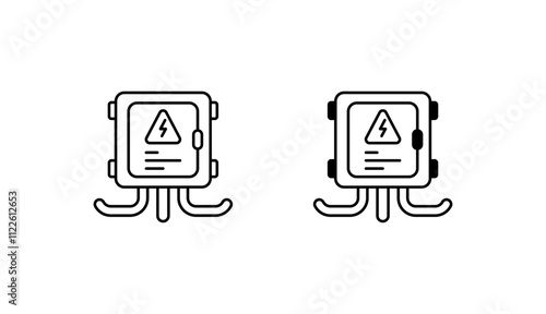 Electric Pannel icon design with white background stock illustration