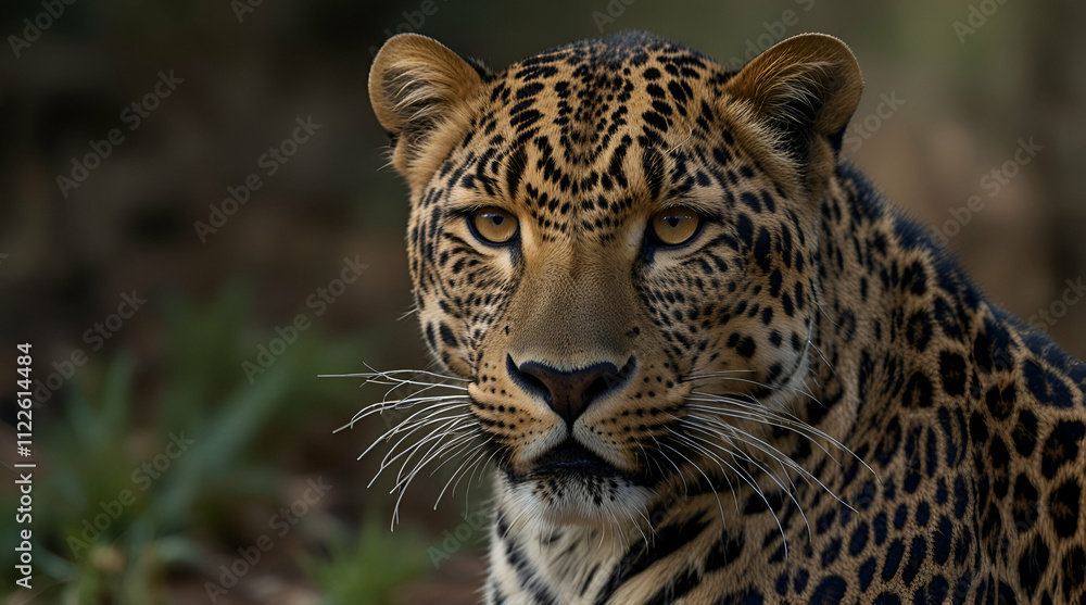 Fototapeta premium portrait of a leopard. Genrative.ai 
