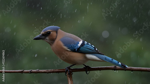blue jay on a branch. Genrative.ai