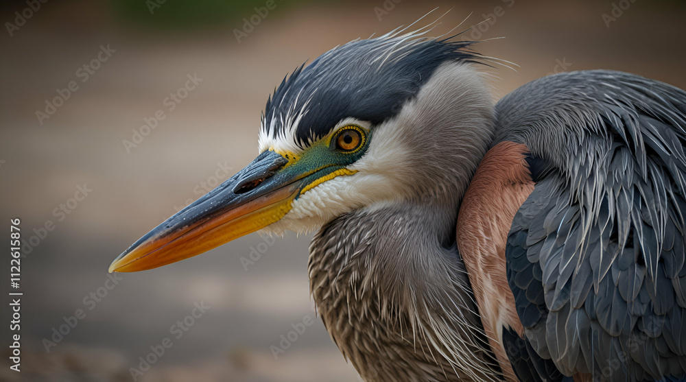 Obraz premium great blue heron ardea cinerea. Genrative.ai